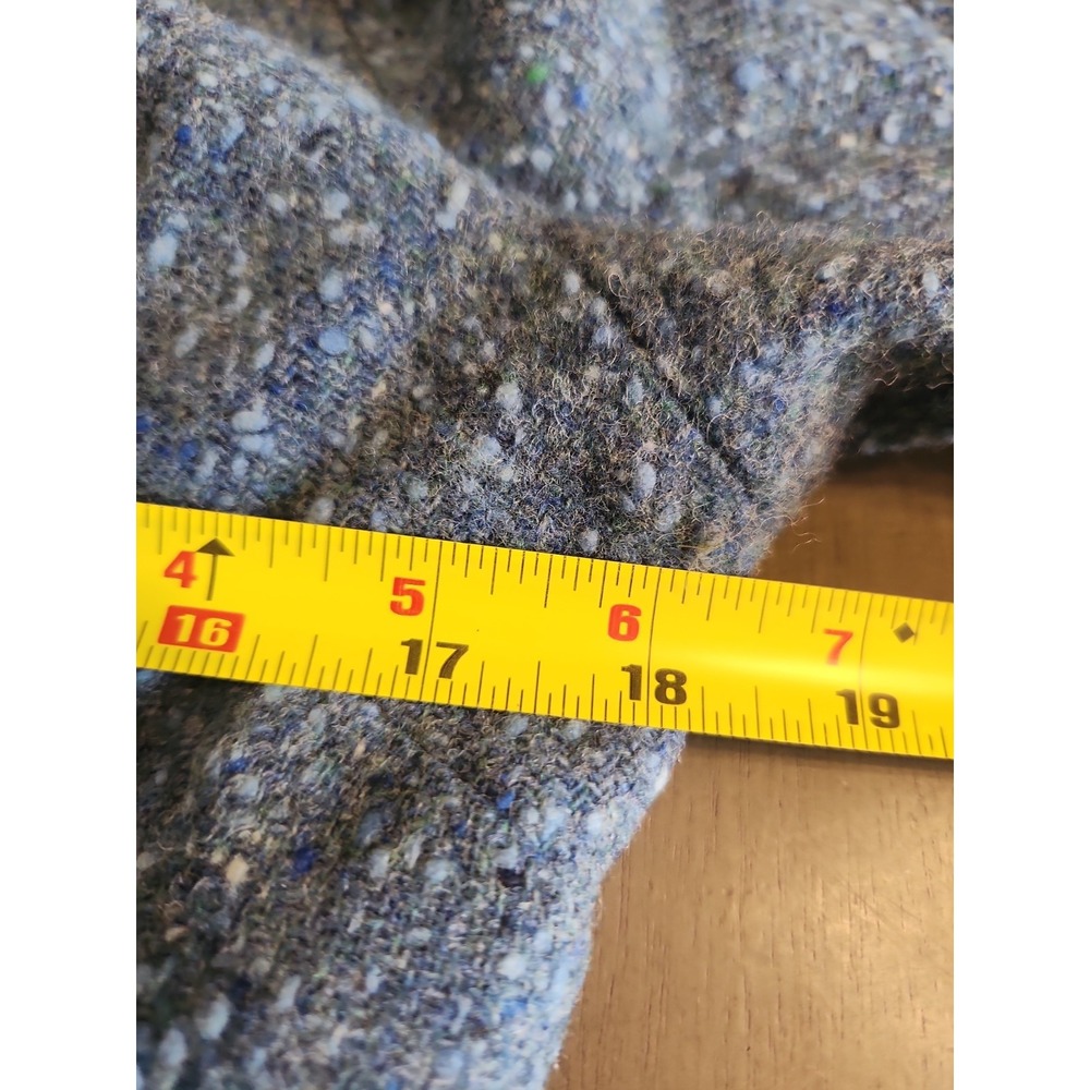 Vintage 1950s-60s Blue Tweed Wool Wiggle Dress Mid-Century Mod Pencil Sheath Sm - Picture 9 of 16